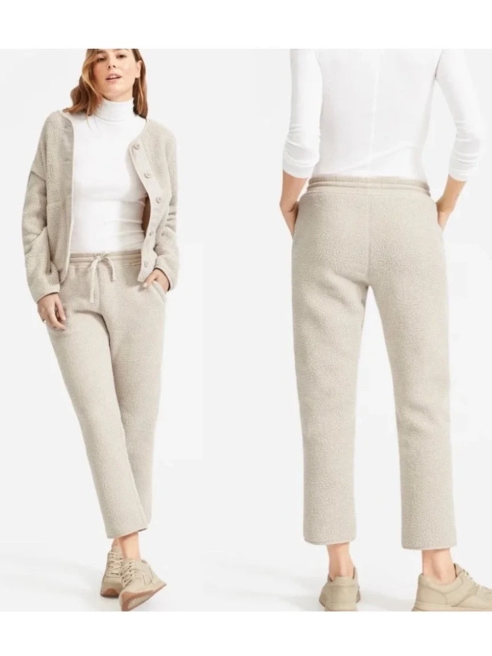 Everlane Cream Sherpa Joggers